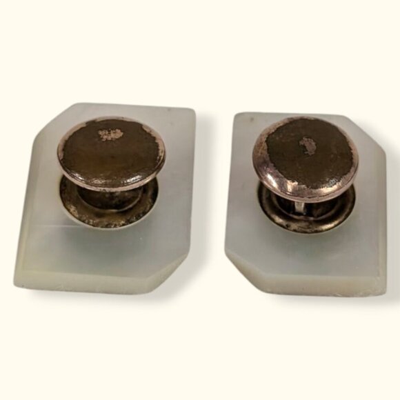 Antique Mother of Pearl "S" Cufflinks - Picture 4 of 7